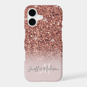 Personalised Rose Gold Glitter Drips Girly Luxury