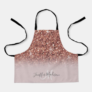 Personalised Rose Gold Glitter Drips Girly Luxury  Apron