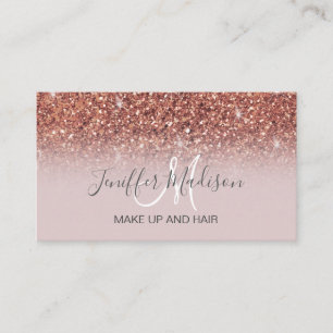 Personalised Rose Gold Glitter Drips Girly Luxury  Business Card