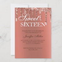 Personalised Rose Gold Glitter Drips Girly Luxury 