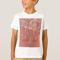 Personalised Rose Gold Glitter Drips Girly Luxury
