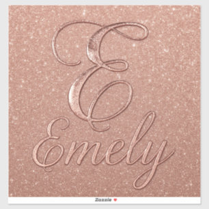 Personalised Rose Gold Glitter Name Design – Emely