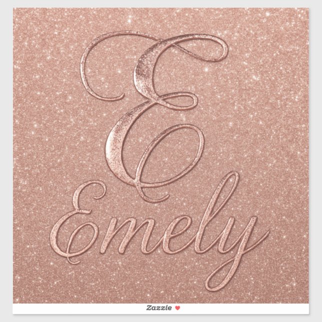 Personalised Rose Gold Glitter Name Design – Emely (Sheet)