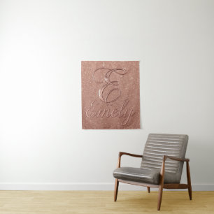 Personalised Rose Gold Glitter Name Design – Emely Tapestry