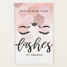 Personalised Rose Gold Lashes Appointment Book