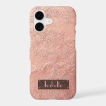 Personalised Rose Gold Leather Iphone case