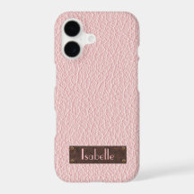 Personalised Rose Gold Leather Iphone case