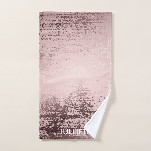Personalised Rose gold Luxury design Hand Towel (Hand Towel)