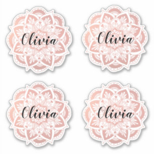 Personalised Rose Gold Mandala Custom Name