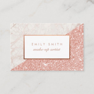 Personalised Rose Gold Marble Glitter Cards