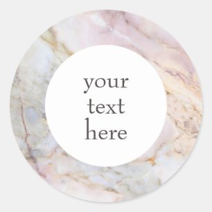 Personalised Rose Gold Marble Grey Stickers
