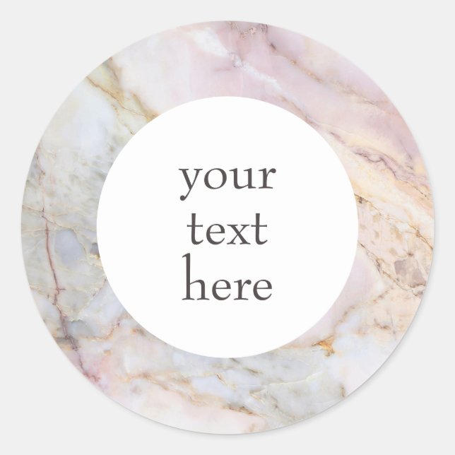 Personalised Rose Gold Marble Grey Stickers (Front)
