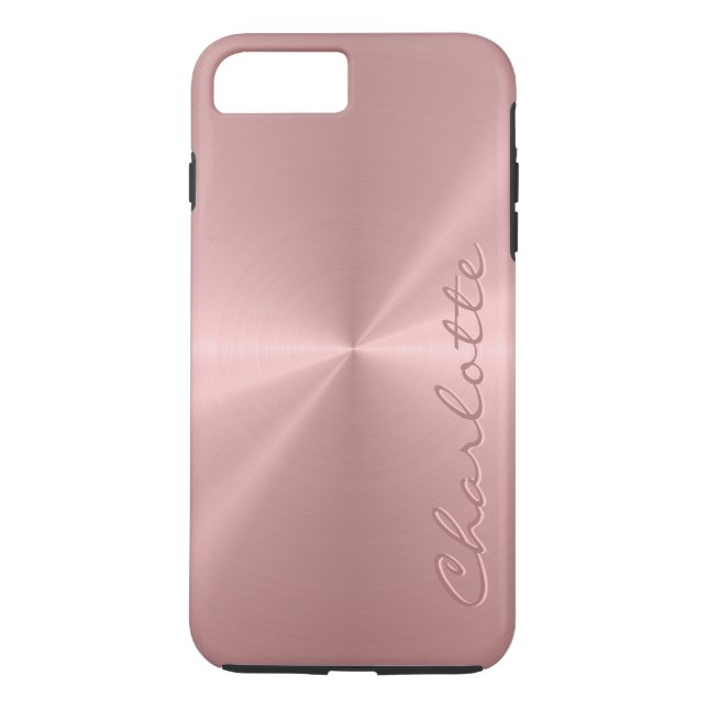 Personalised Rose Gold Metallic Radial Texture Case-Mate iPhone Case (Back)