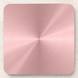 Personalised Rose Gold Metallic Radial Texture Coaster
