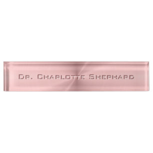 Personalised Rose Gold Metallic Radial Texture Nameplate