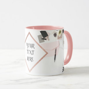 Personalised Rose Gold Modern Design Mug