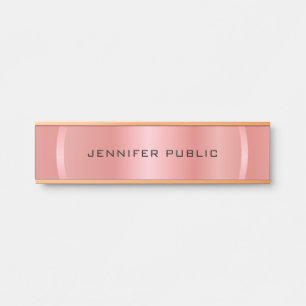 Personalised Rose Gold Modern Elegant Template Door Sign