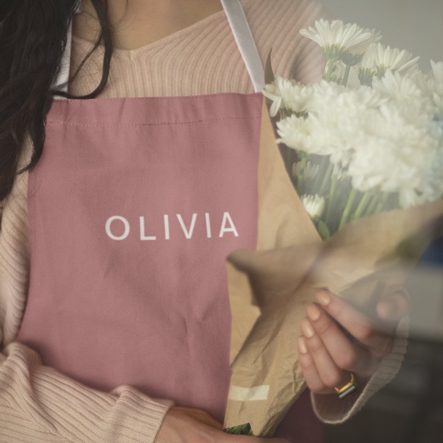 Personalised Rose Gold Monogram Name Apron (Creator Uploaded)