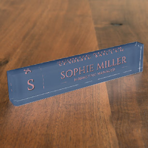 Personalised Rose Gold Name Professional Gift Nameplate