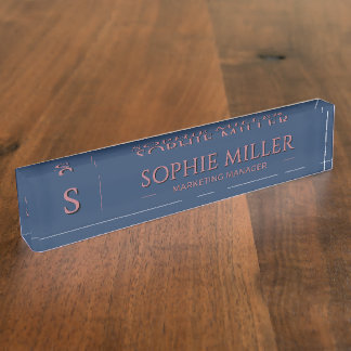 Personalised Rose Gold Name Professional Gift Nameplate