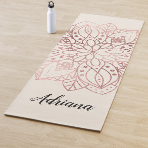 Personalised Rose Gold Nature Mandala Yoga Mat