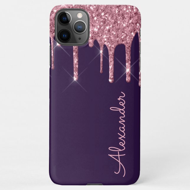 Personalised Rose Gold Purple Handwritten BUDGET iPhone Case (Back)