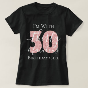 Personalised Rose Gold Thirty Fab Birthday Glitter T-Shirt