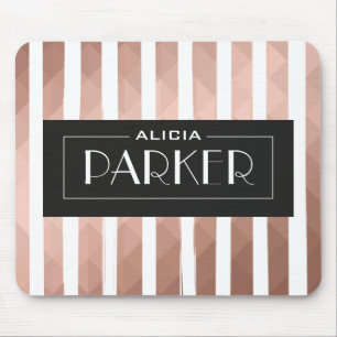Personalised rose gold trendy chic metallic effect mouse mat