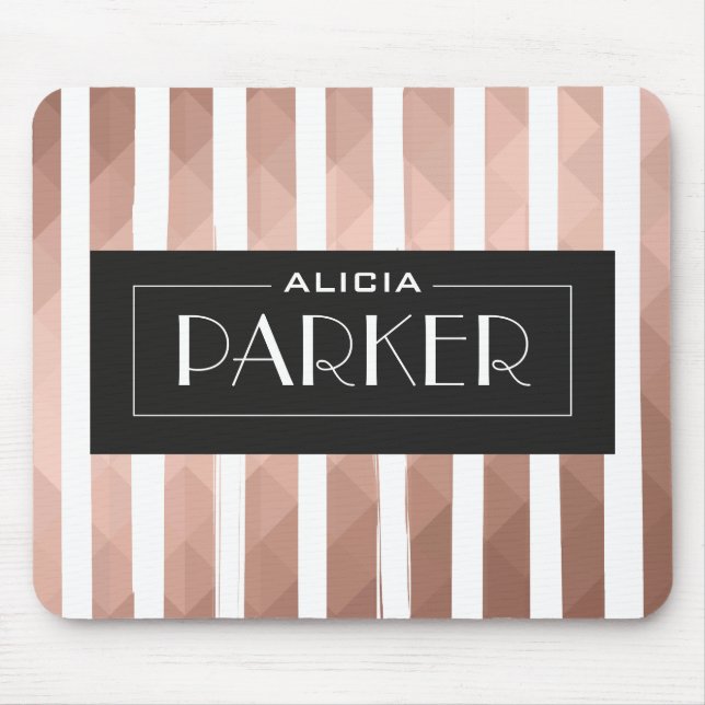 Personalised rose gold trendy chic metallic effect mouse mat (Front)