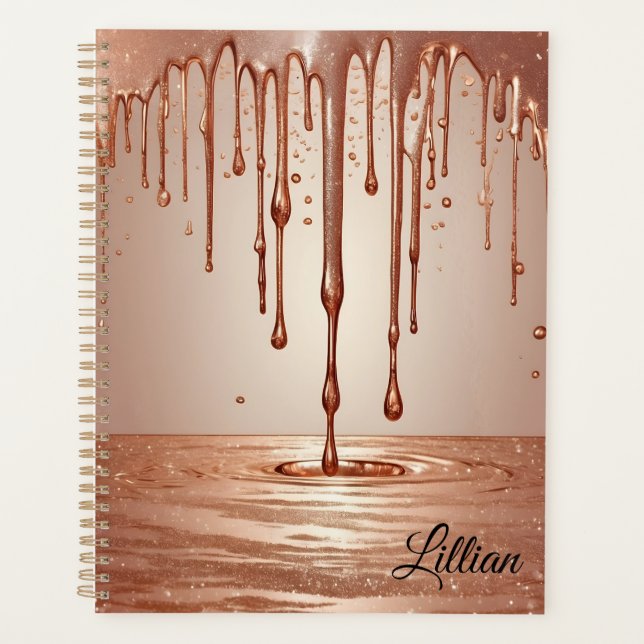 Personalised Rose Gold Undated Planner (Front)