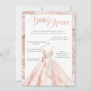 Personalised Rose Gold Watercolor Bridal Shower Invitation
