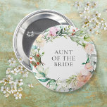 Personalised Rose Greenery Floral Garland Name 6 Cm Round Badge<br><div class="desc">Featuring a delicate watercolor country roses floral greenery garland, this chic button is an elegant way to identify the key people at your bridal shower and wedding event. Including, bride, groom, usher, mother or father of the bride or groom, bridesmaid, best man or anyone else who is key to your...</div>