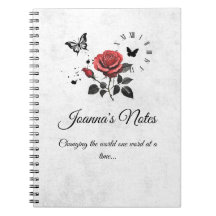 Personalised Rose, Ink & Time Spiral Notebook