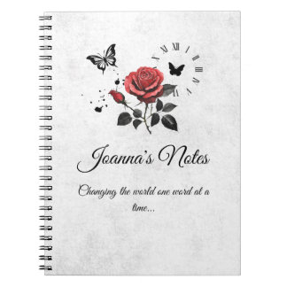 Personalised Rose, Ink & Time Spiral Notebook