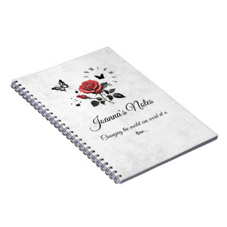 Personalised Rose, Ink & Time Spiral Notebook