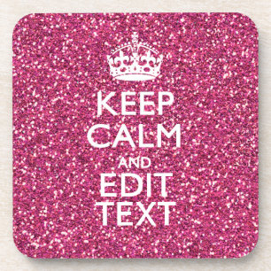 Personalised Rose Keep Calm Decor Coaster