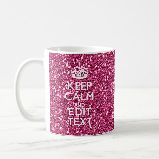 Personalised Rose Keep Calm Decor Coffee Mug (Left)
