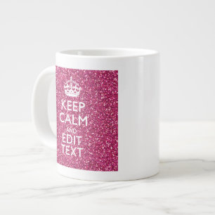 Personalised Rose Keep Calm Decor Large Coffee Mug