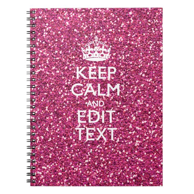 Personalised Rose Keep Calm Decor Notebook (Front)