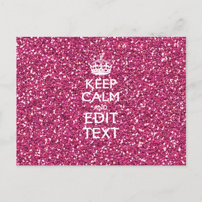Personalised Rose Keep Calm Decor Postcard (Front)