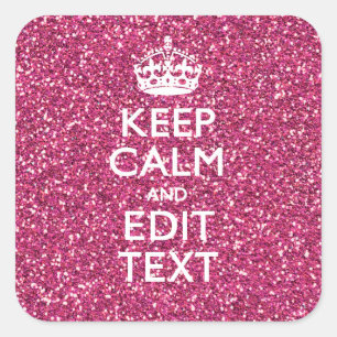 Personalised Rose Keep Calm Decor Square Sticker