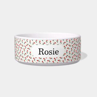 Personalised roses pet bowl