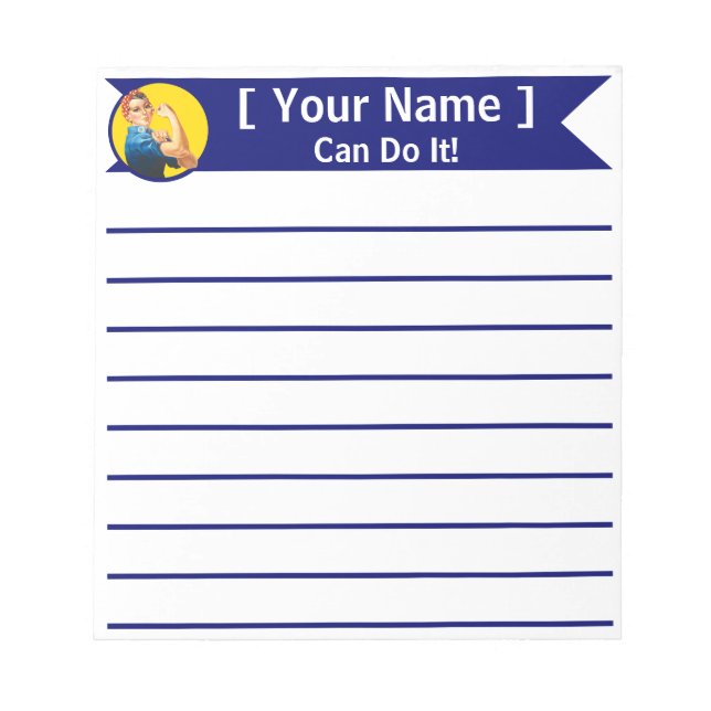 Personalised Rosie the Riveter Custom Notepad (Front)
