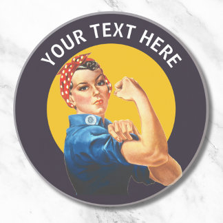 Personalised Rosie the Riveter Custom Vintage Coaster