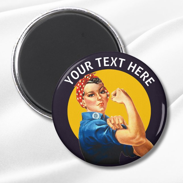 Personalised Rosie the Riveter Custom Vintage Magnet (Custom Rosie the Riveter Magnet)