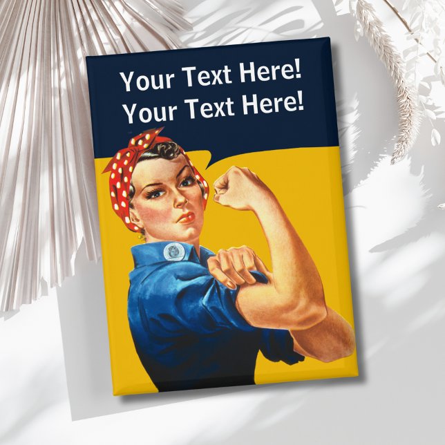 Personalised Rosie the Riveter Vintage Retro (Custom Rosie the Riveter Button)