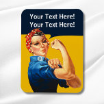 Personalised Rosie the Riveter Vintage Retro Magnet<br><div class="desc">Add your own text to this customisable Rosie the Riveter design.</div>