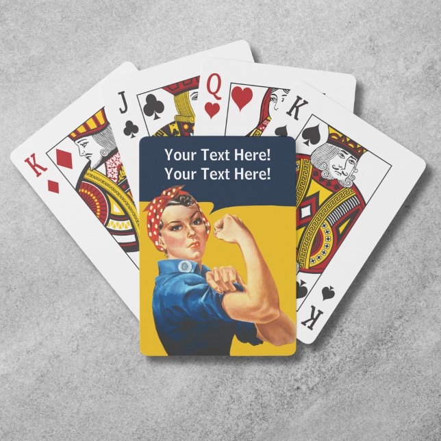 Personalised Rosie the Riveter Vintage Retro Playing Cards (Rosie the Riveter Playing Cards)