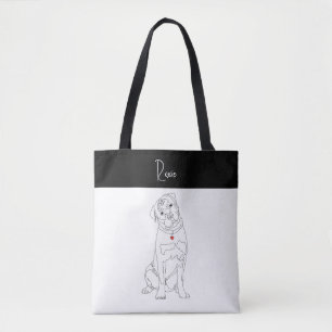 Personalised Rottweiler Art and Name Tote Bag