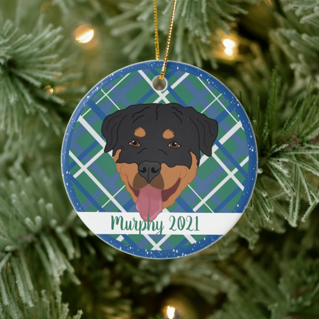 Personalised Rottweiler Christmas  Ceramic Tree Decoration (Tree)